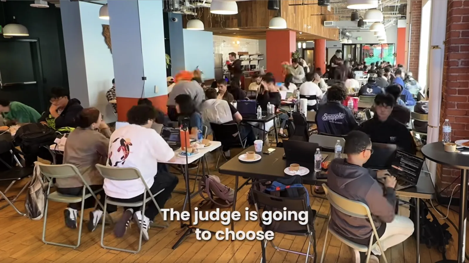 A packed room of builders at the VoiceOS hackathon in San Francisco