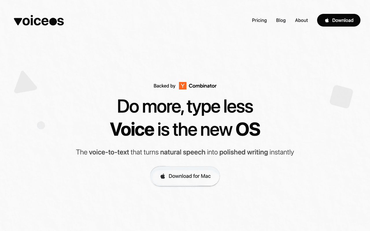 VoiceOS landing page