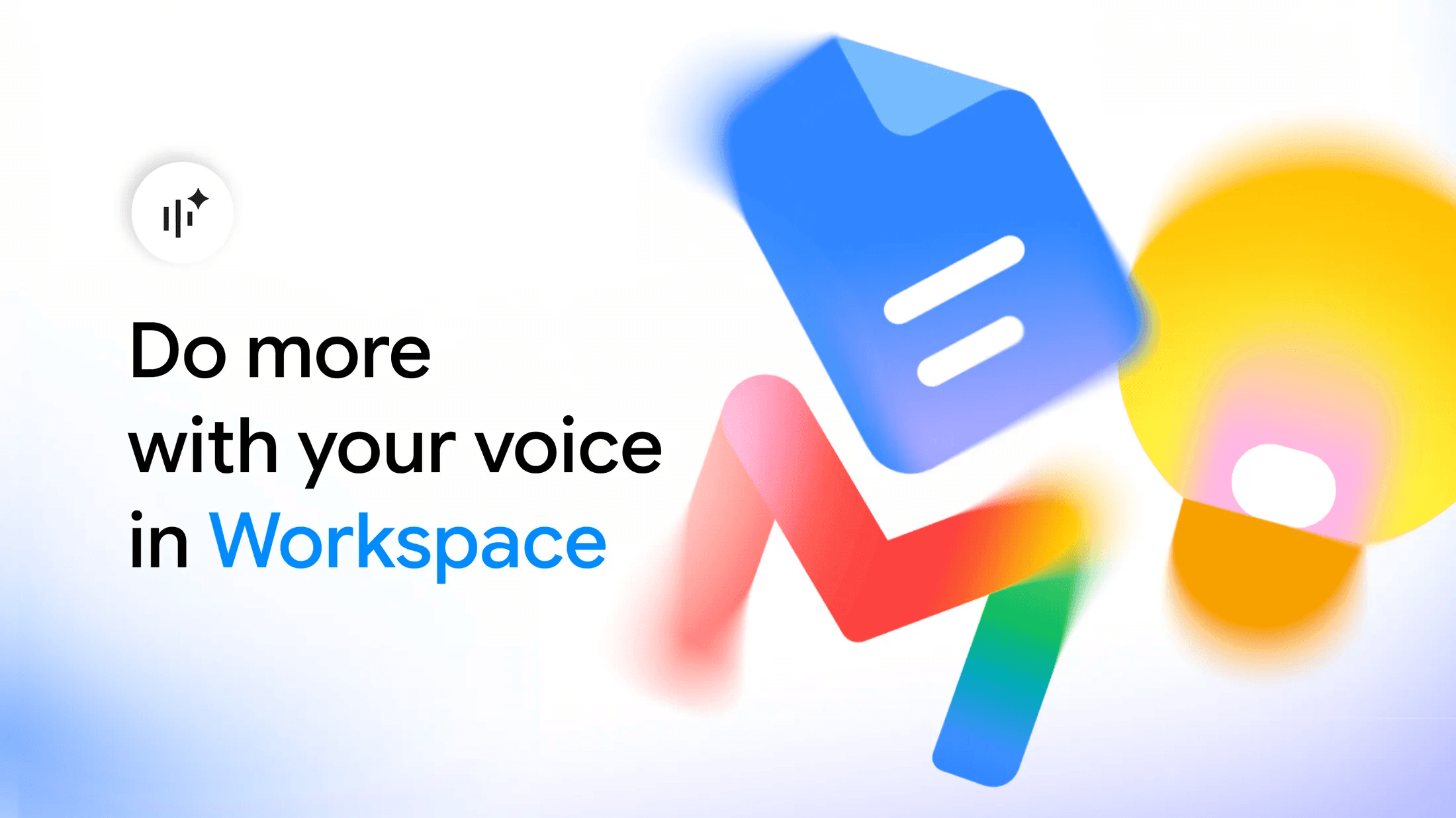 Google Workspace icons with the words Do more with your voice in Workspace