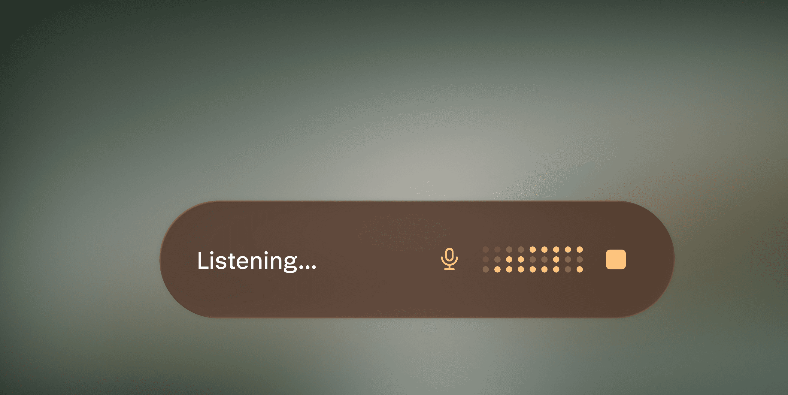 Perplexity voice assistant listening with an animated waveform