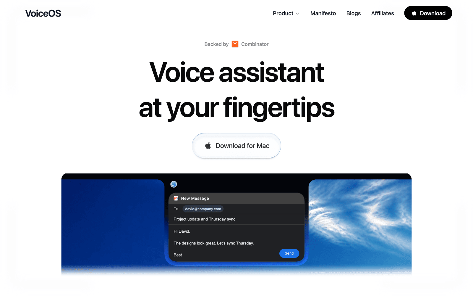 VoiceOS dictation app
